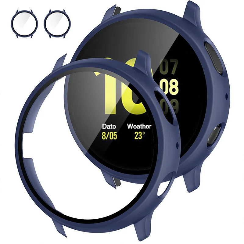 Стекло + чехол для Samsung Galaxy watch active 2 44 мм 40 мм, универсальный чехол-бампер + защитная пленка для экрана correa active2 44 мм 40 мм