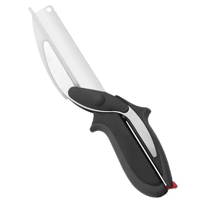 ABSE-Kitchen Scissors 2 In 1 With Stainless Steel Blade & Plastic Cutting Board - Safe, Easy-To-Use Shears For Food Prep