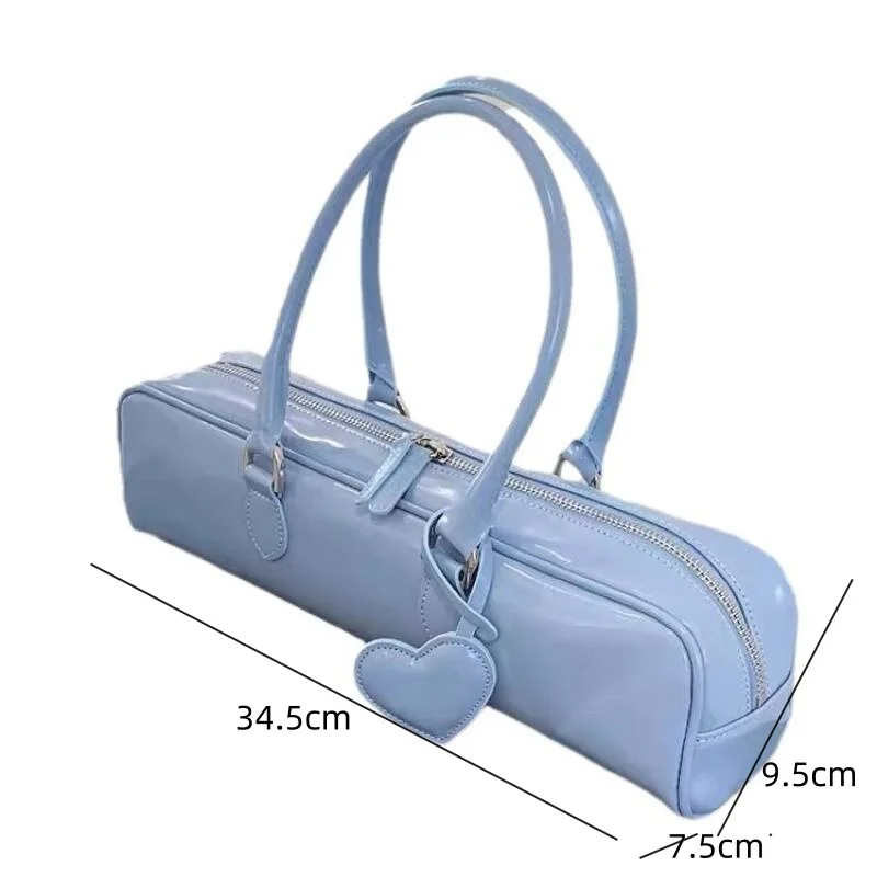 Modne torby na ramię ze skóry PU Vintage Ladies Solid Color Hand-held Underarm Bags Casual Large Capacity Women\'s Handbags