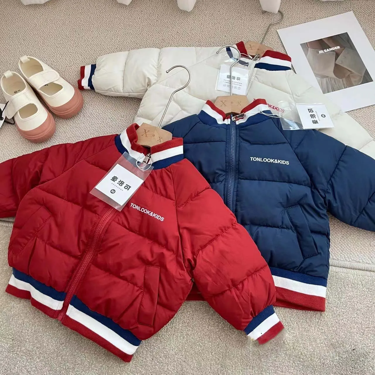 

2023 Autumn Winter Kids Jacket Korean Children's Baseball Cotton Coat Down Parkas Boys Girls' Cotton Coat Thickened Outerwear
