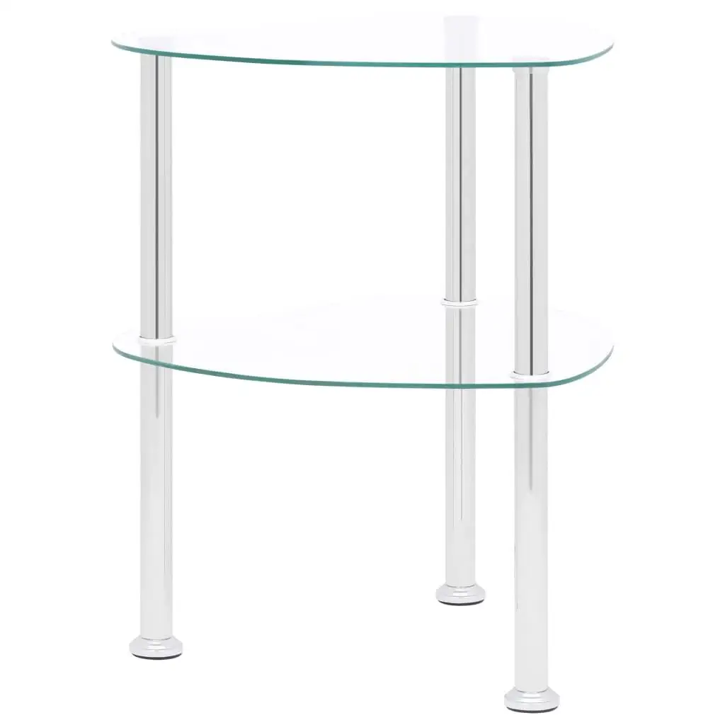 38x38x50 cm 2-Tier Tempered Glass Side Table - Stylish Transparent Design