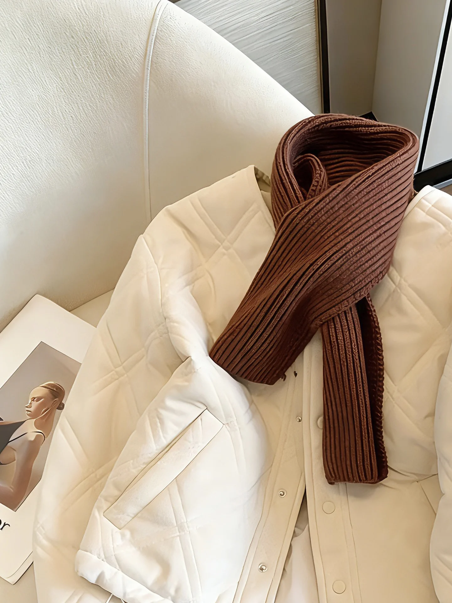 Slimming Loose Fit Lightweight Cotton Jaet round Ne Design Sensation Small ence ex Autumn Winter Faion Outerwear