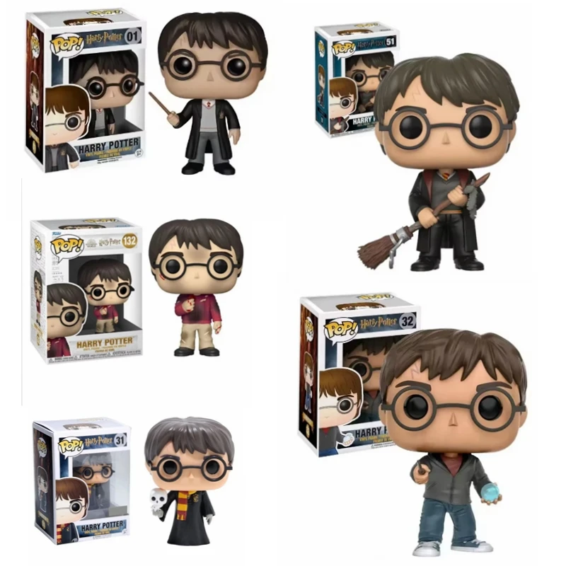 FUNKO Pop Harried Potter # 01 #   51 # 32Harry con Hedwig 31 #   Harry Potter 132 #   Juguetes modelo de colección de figuras de vinilo Wizarding Worldl