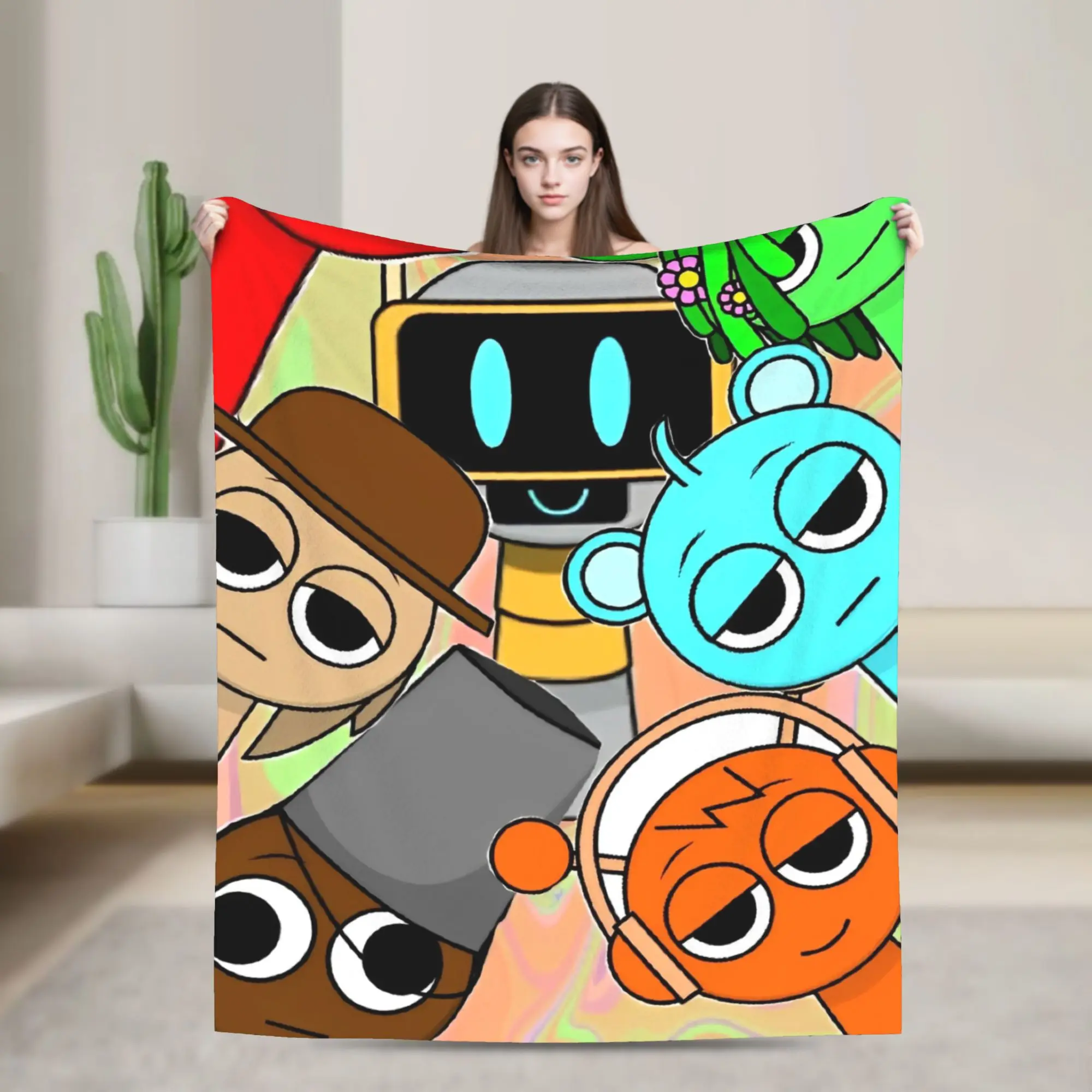 

Персонажи Sprunki, игровые одеяла, фланелевые забавные мягкие одеяла для покрытия на весну/осень