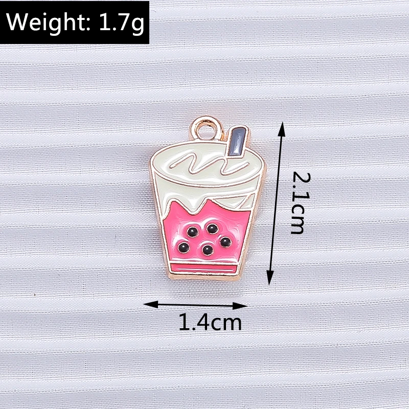 10 Stück Mix süße Sommergetränk Charms Emaille Eis Popsicle Charms Anhänger für Schmuckherstellung DIY Ohrringe Halskette Handwerk Geschenk – Detail 10