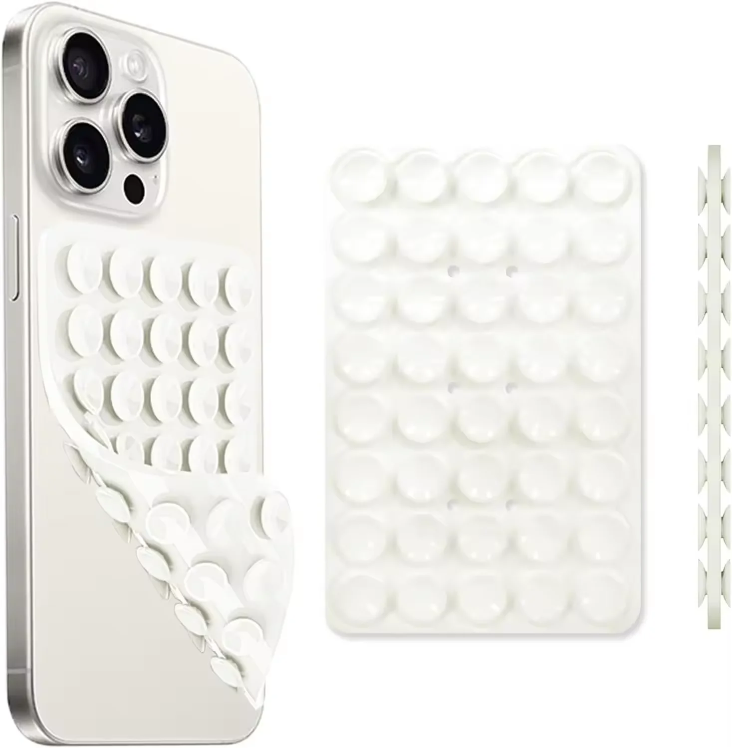 Silicone Suction Cup Phone Case Mount Double Sided Hands-Free Strong Grip Holder for Selfies and Videos for iPhone Android