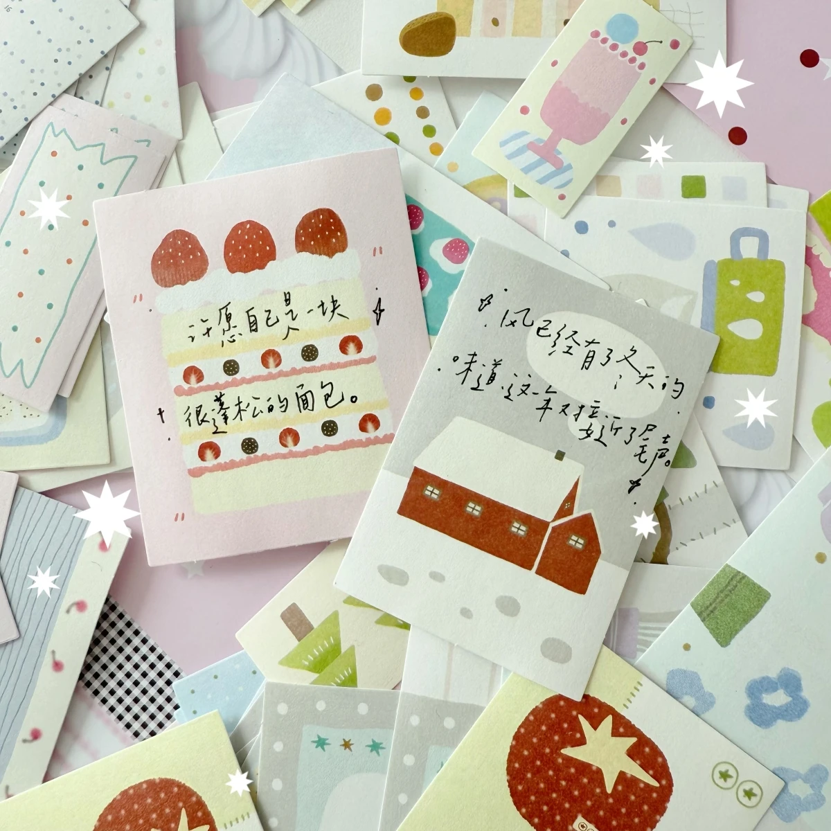 Kawaii للكتابة ملصق حزم سجل القصاصات 30 قطعة/الحزمة ملصقات ملصقات الزخرفية للفنون Diy بها بنفسك الحرف ألبوم مجلة خطة