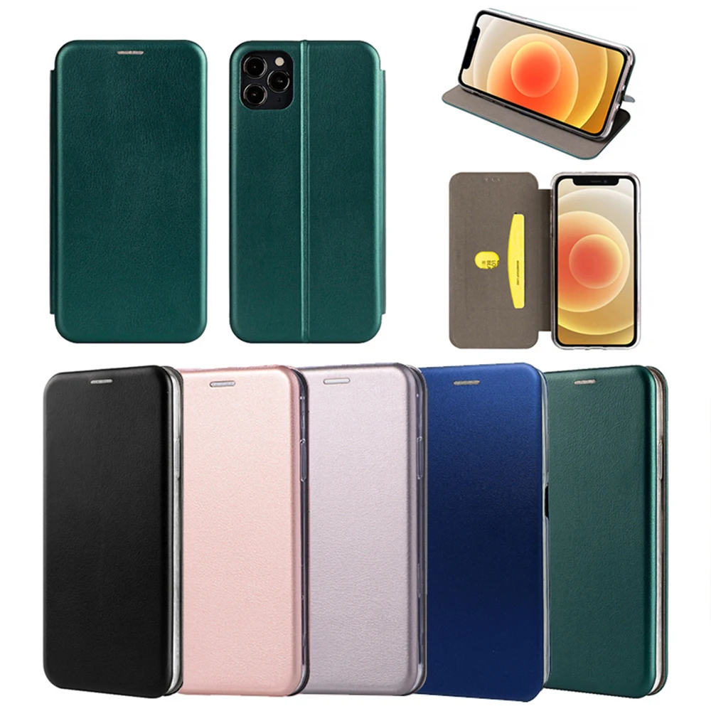 Flip With Card Slot Leather Case For iPhone 15 14 13 12 11 Pro Max Mini SE 2022 X XR XS 8 7 6 6S Plus 5 5s Magnetic Wallet Cover