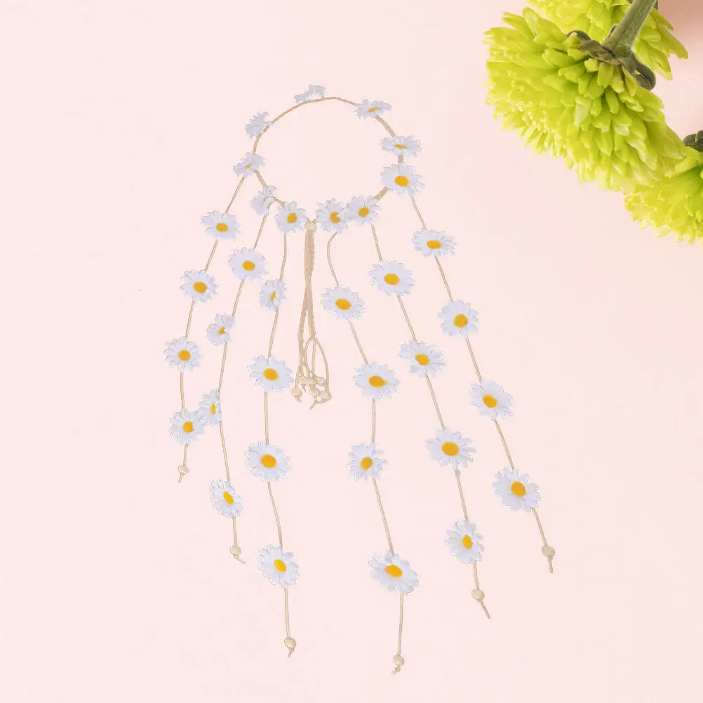 

Цветочная повязка на голову, венок из подсолнухов, свадебное украшение для волос, несколько цветов, белый, реалистичный вид, для особых случаев