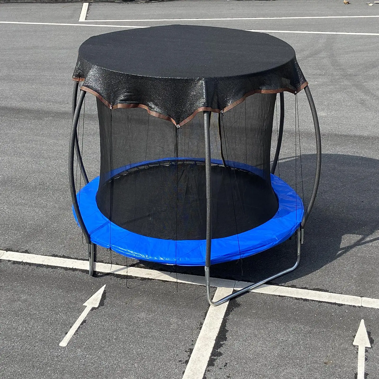 Trampolín sombra trampolín tela protección UV red resistente a la intemperie diseño malla lona deportes al aire libre accesorios para césped