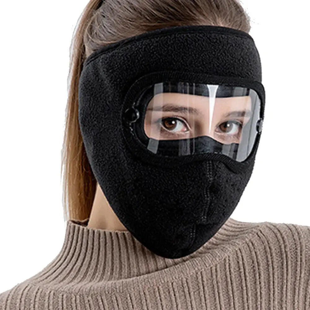 Winter Windproof Anti -dust Full Face Mask Cycling Ski Breathable Masks Eye Shield High Definition Anti Fog Goggles  Hood Mask