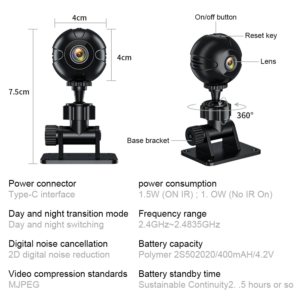 Mini WiFi Wireless IP Camera Mobile Monitor HD Night Vision Baby Remote Monitor Camera Security Infrared Bicycle Recorder 2025
