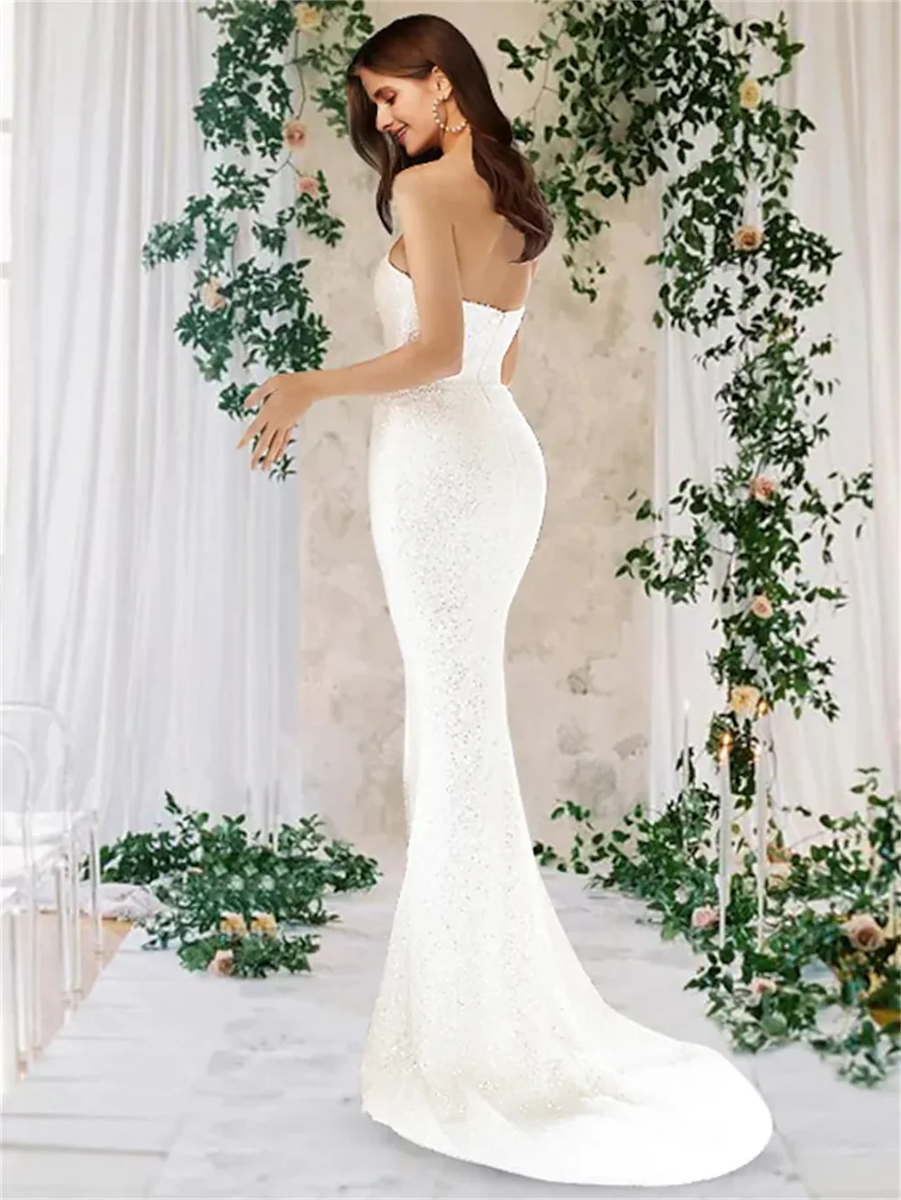 Splendida appliqued floreale matrimonio tromba di lusso/sirena 2022 una spalla spalline senza spalline corte treno pizzo Tulle abiti da ballo