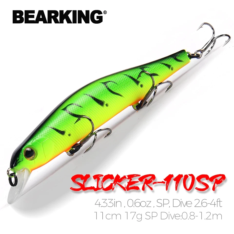 Bearking 11cm 17g magnetyczny system wagowy daleki rzut Nowy model przynęty wędkarskie twarda przynęta nurkowanie 0,8-1,2m wysokiej jakości woblery minnow