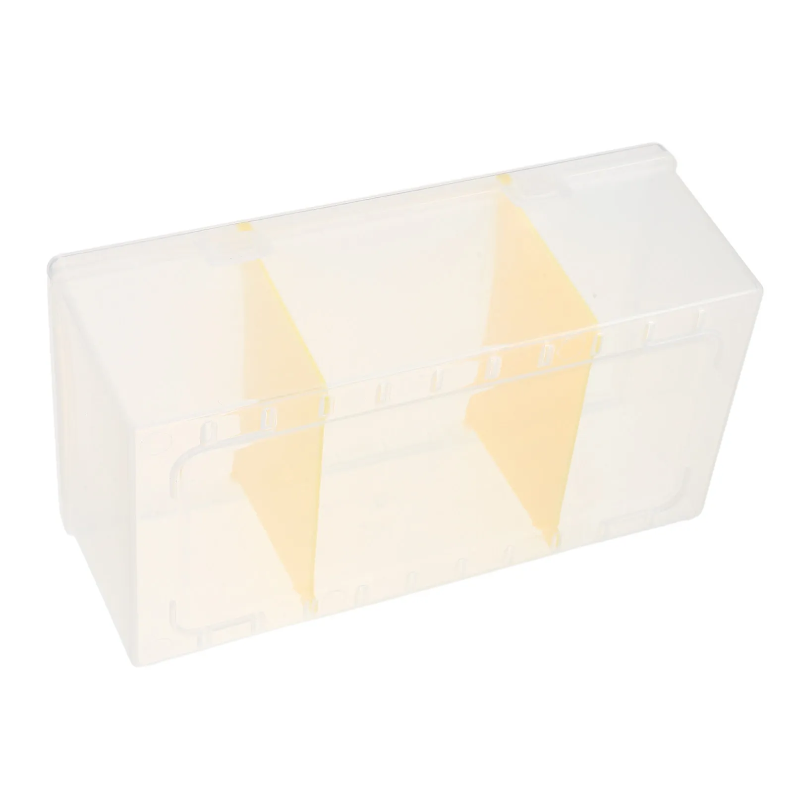 2Pcs Battery Storage Box Clear Plastic Stackable Organizer Case Removable Dividers Office Garage Home Battery Holder