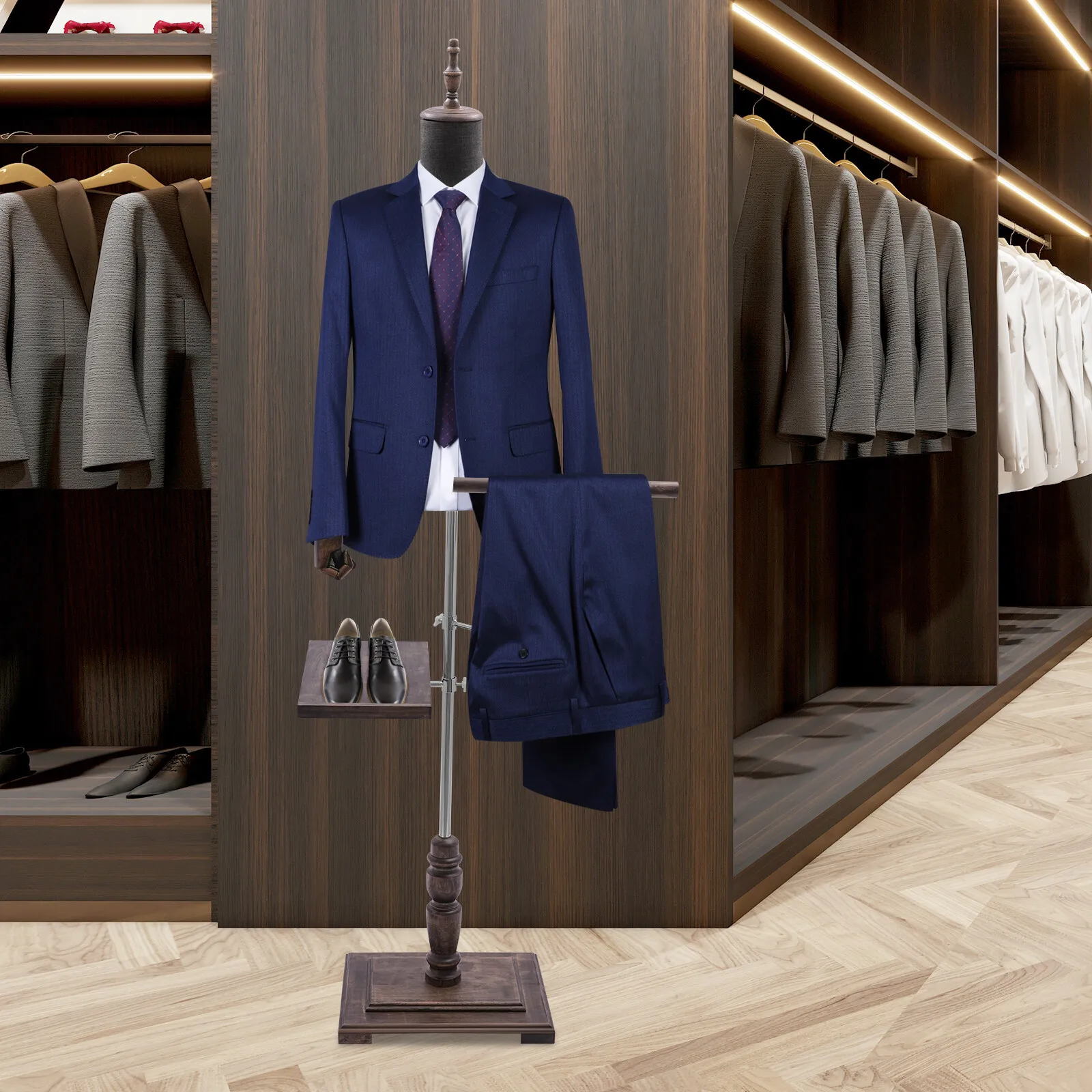 

1.35-1.8m Adjustable Male Clothing Display Rack Store Male Clothing Display Props Height for Boutiques Department Stores