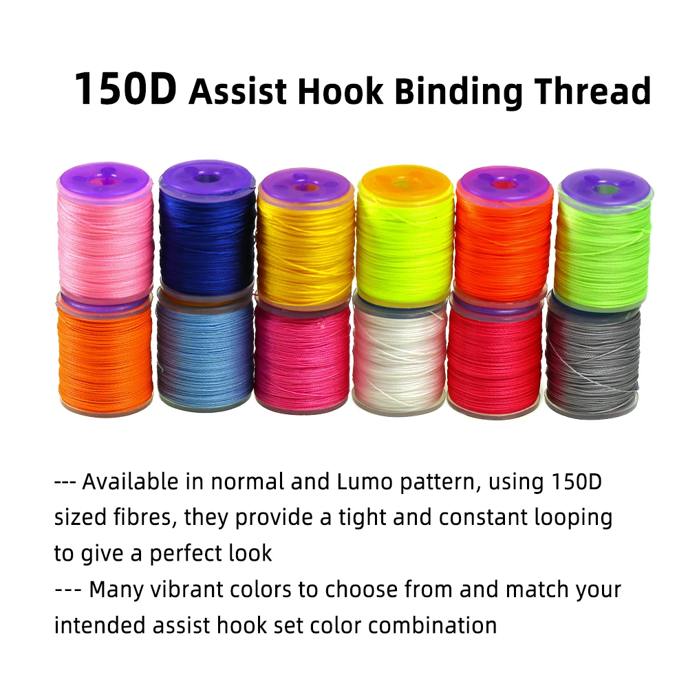 150d leuchtende Binde faden Seefischerei DIY langsame Jigging Haken Assist Line fluor zierende Fliegen binden Material Zubehör Tackle – Detail 3