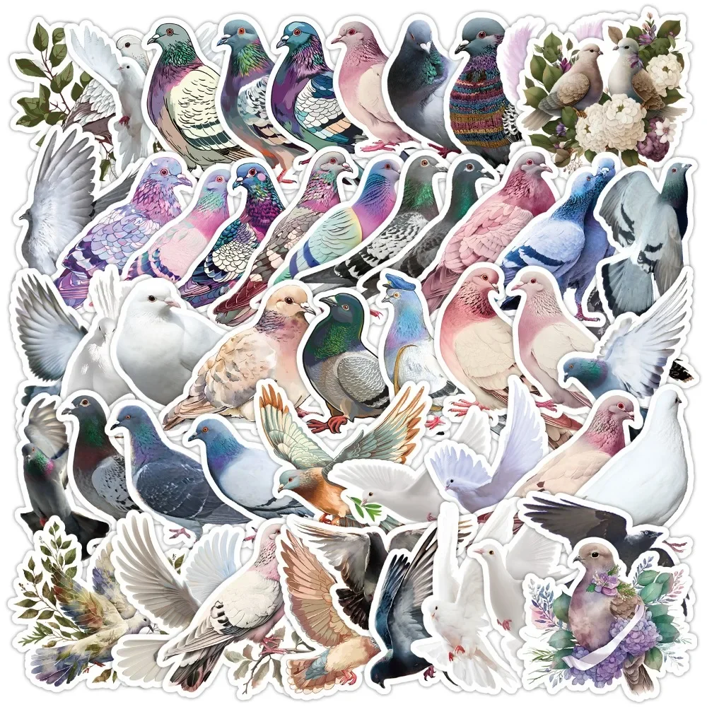 10/50Pcs Cartoon Bird Pigeon Dove Stickers for Laptop Stationery Suitcase Aesthetic DIY Sticker Scrapbooking Supplies Decoration