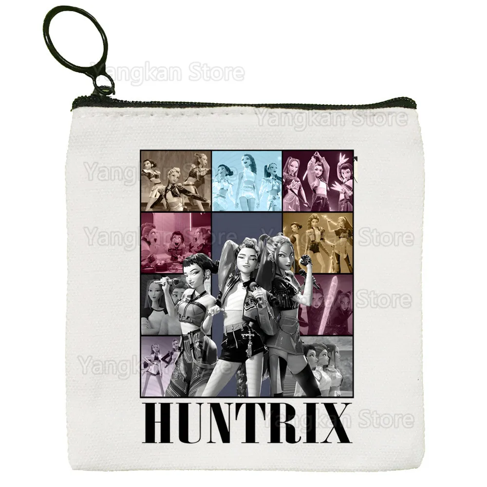 حقيبة قماش كرتونية Kpop Demon Hunter K Pop Huntrix Kpop بتصميم قماش حقيبة تخزين بسيطة وعصرية