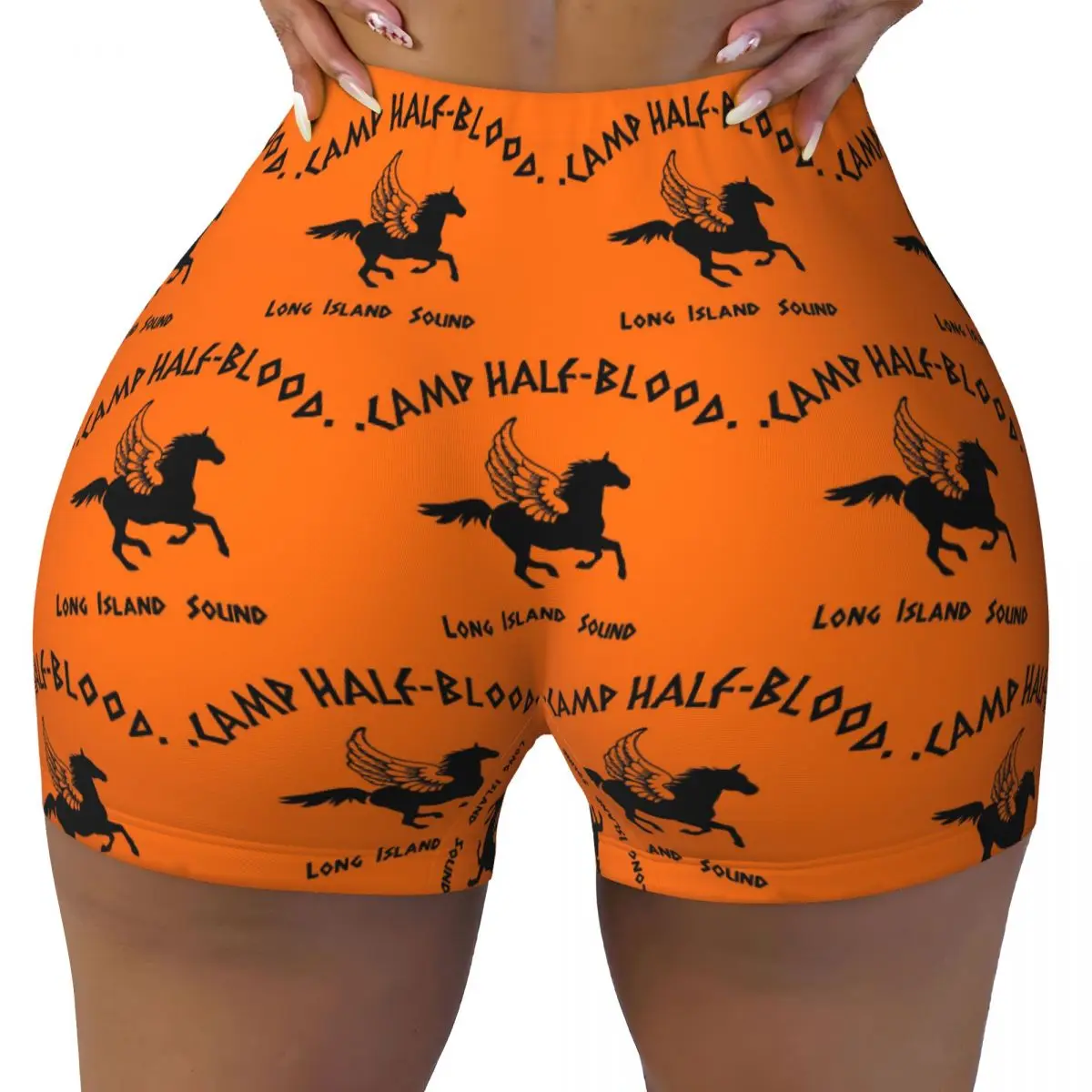 

Пользовательские шорты для йоги CAMP HALF-BLOOD, женские шорты для тренировок в тренажерном зале, спортивные шорты для волейбола, байкерские шорты