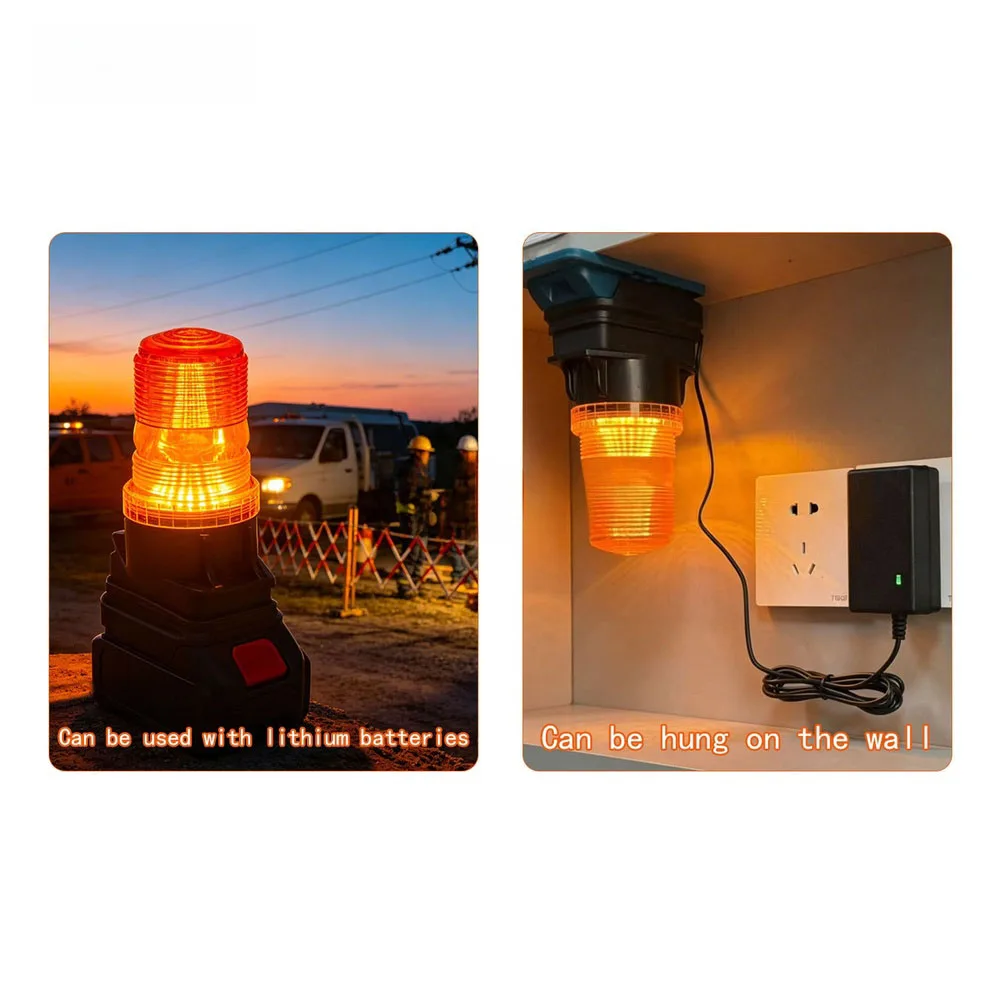 

Black Plastic Caution Light With Switch Control For A3 Battery Compatible Construction Safety Lighting Equipment