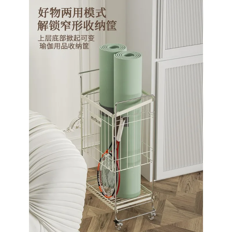 Mai Tong Tong Trolley Storage Rack Movable Dirty Clothes Toys Sewing Yoga mat Storage Basket Net Red Snack Cart