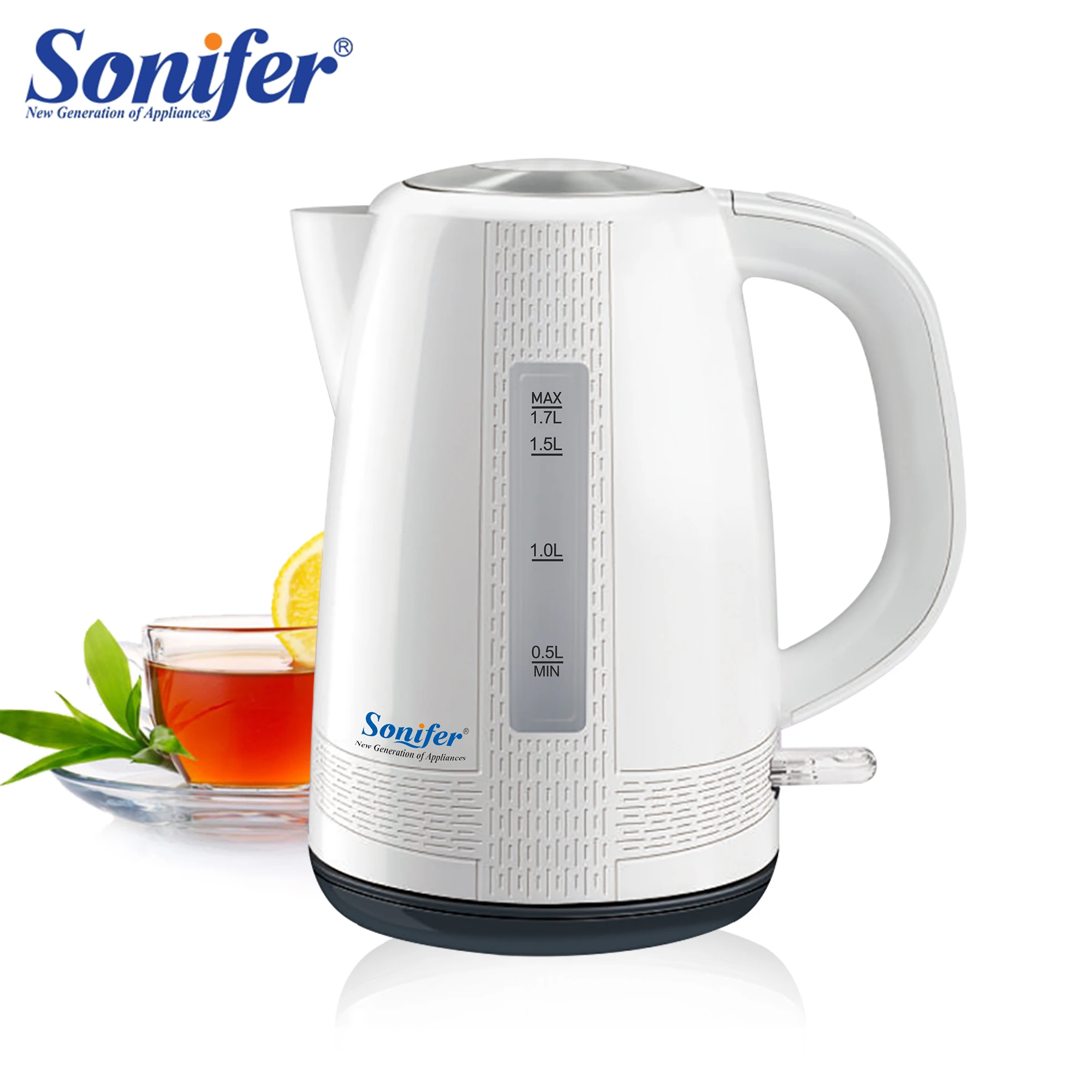 

1.7L Electric Kettle Kettle Cordless 2200W Household Kitchen Fast Heating Boiling Teapot Pot Automatic Switch Off 220V Sonifer