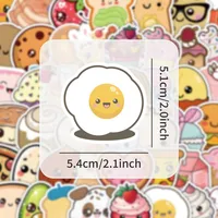 60PCS Cartoon Cute Hand Drawn Food Waterproof Graffiti Stickers for Helmet Bicycle Hand Account Pencil Case Decals 5