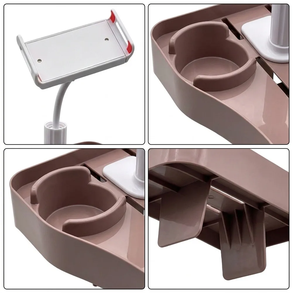 Waterproof Bathtub Side Table with Expandable Fit Dual Cup Holders and Adjustable Stand for Spa For Relaxation