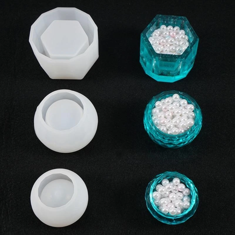 N5KA Fruit Tray Plate Casting Mold Handmade Round Bowl Hexagon Cup Dishes Resin Mold