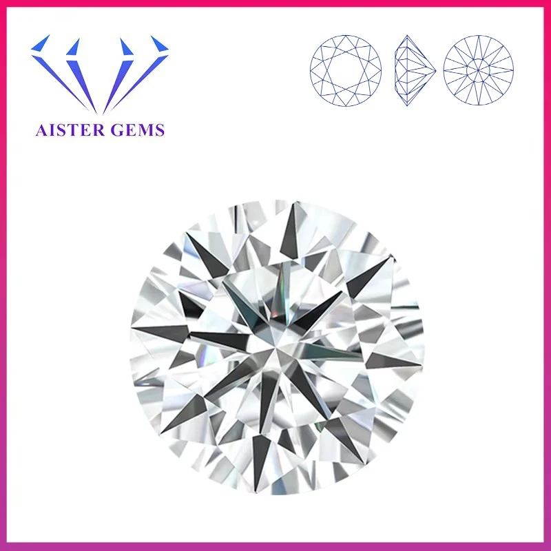 100% Real Moissanite Stone with Certificate D Color 0.1-12.0ct Lab Diamonds Loose Gemstones Pass Tester with GRA Report