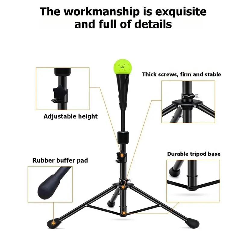 HOTB72A Pickleball Backhand Flick Trainer Portable Batting Tee Sturdy Professional Practice Baseball Batting Practice