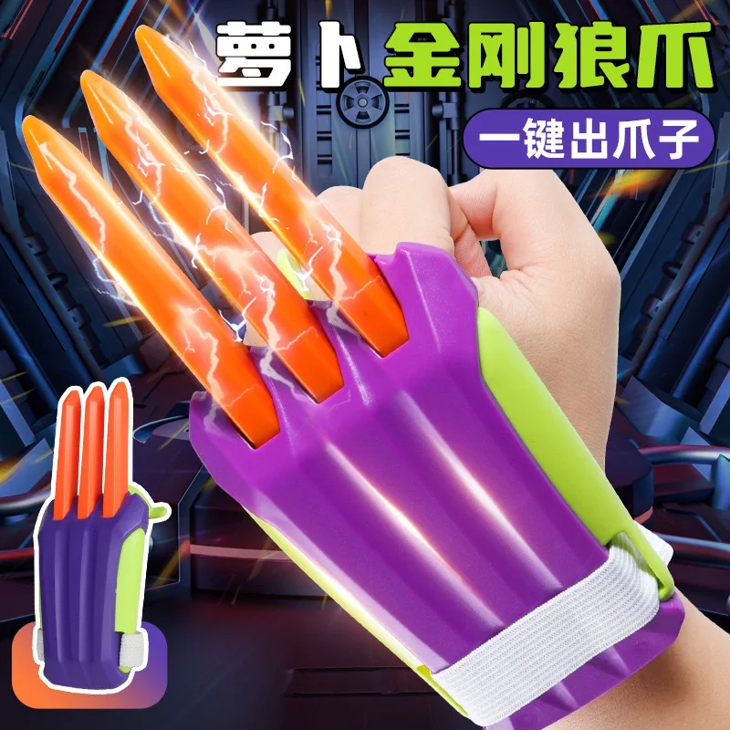 Wolverine Marvel 3D Carrot Toys Plastics Claw Decompress Toy Push Card Antistress Turnip Plastics Knife Claw Toys for Kids Adult