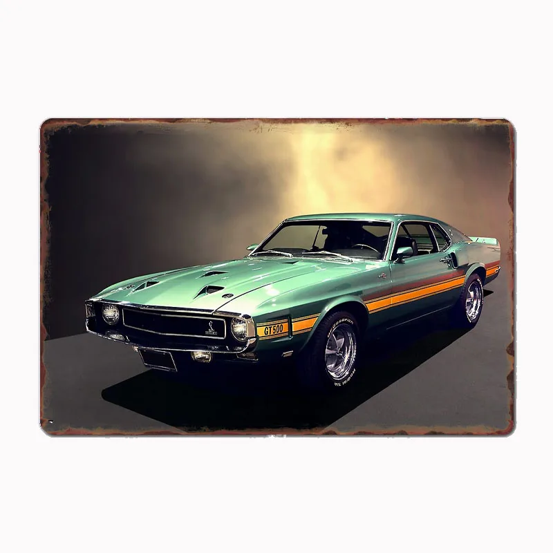 

American Shelby GT500 Classic Car Movies Poster Metal Sign Mural Painting Cinema Living Room Cinema Funny Tin Sign Poster