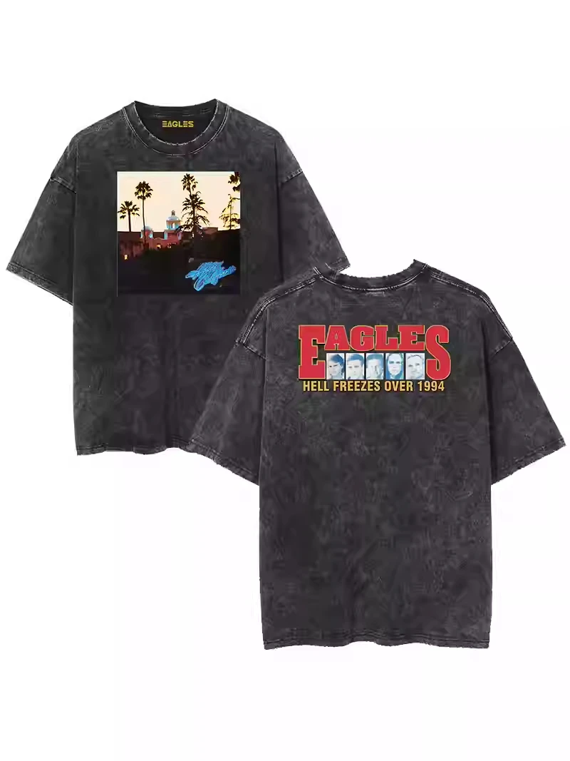 

1994 Eagles California Hotel Commemorative Edition Motorcycle Vintage Washed Short-sleeved T-shirt