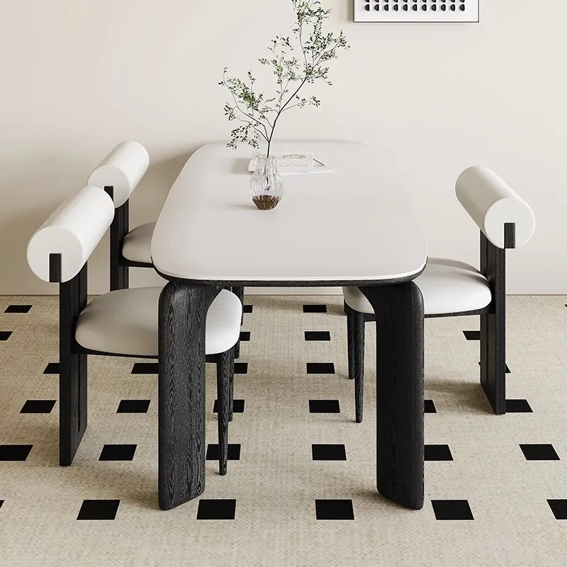 Retro, French, Cream Style, Solid Wood, Dining Table and Chairs, Combination, Modern, Minimalist, Household