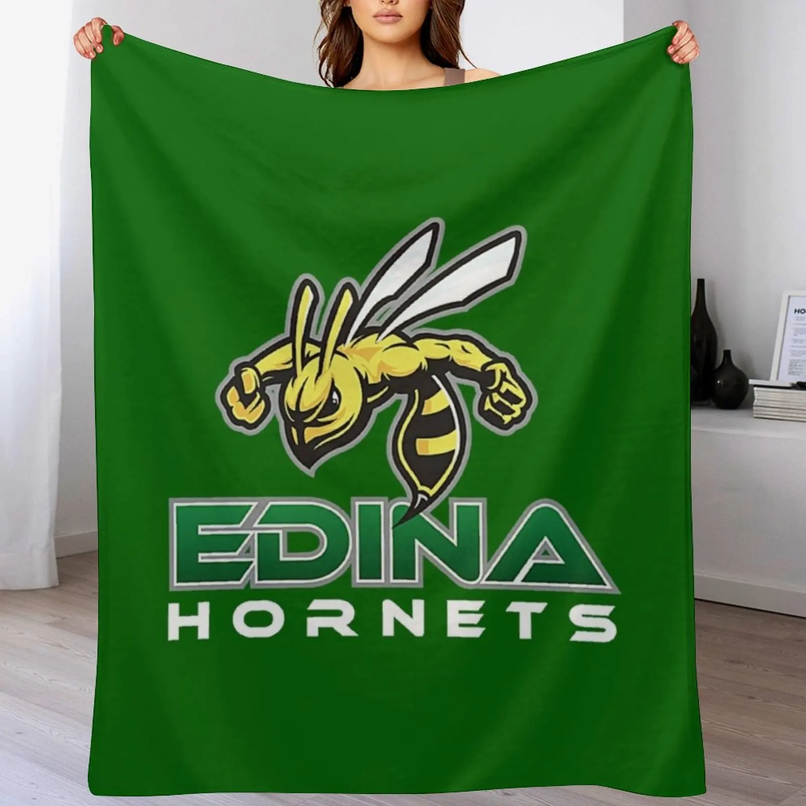

Edina Hornets Throw Blanket Wrinkle Resistant Lightweight Blanket