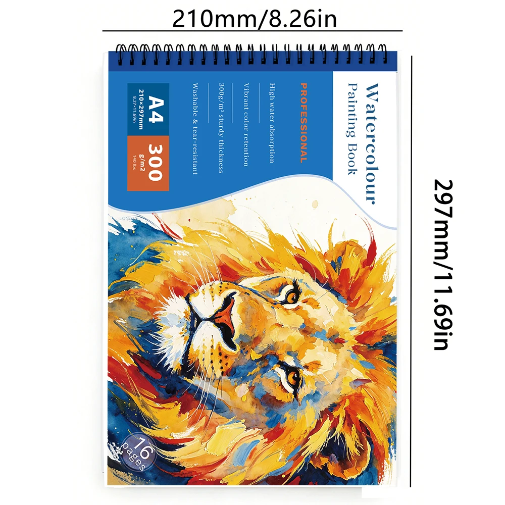 A4 & A5 Travel Watercolor Sketchbook, 300GSM Thick Paper, 16 Sheets, Compact Art Pad for Outdoor Sketching & Painting