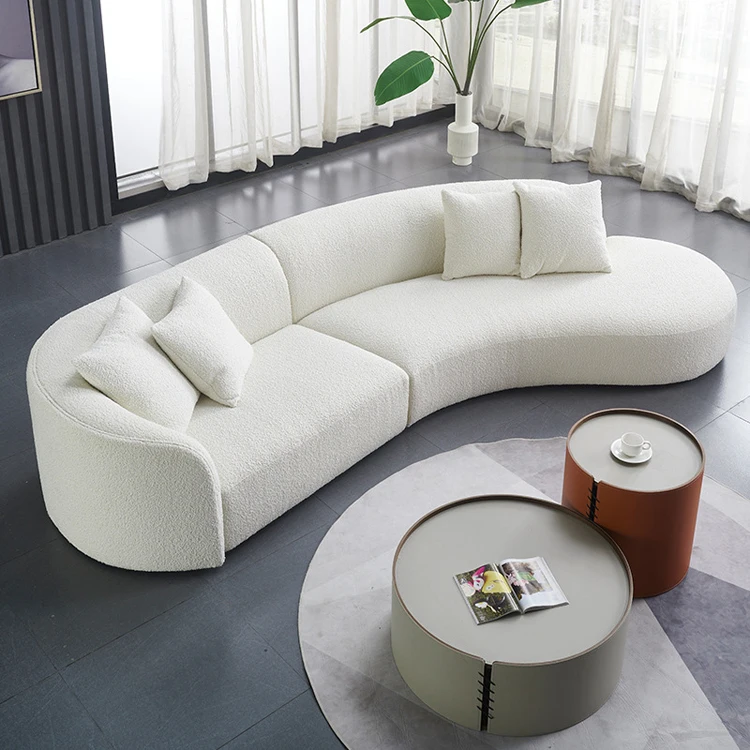 #Nordic Canape White Fabric White Unique Curve Couch Living Room Furniture Modern Sofas Couches