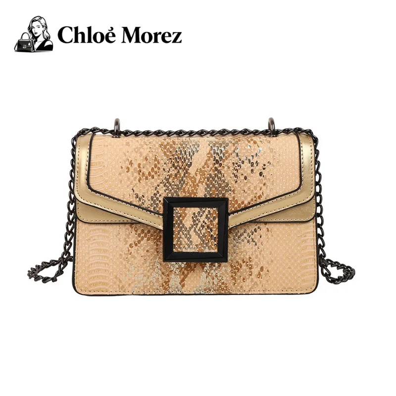 

Snake Patterned Personalized Shoulder Bag, Women's Chain Crossbody Small Square Bag Trend