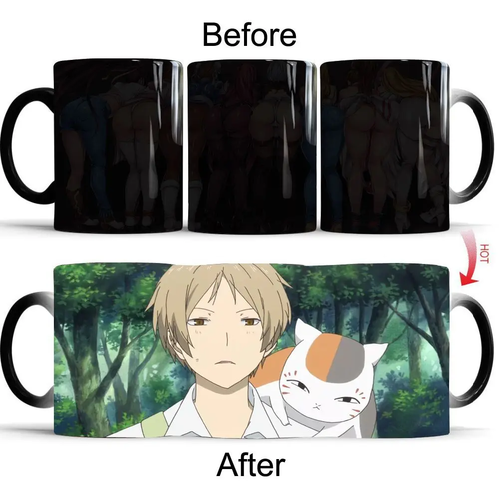 Natsume's Book of Friends Color Changing Mug Anime Discoloration Cup Natsume Yujinchou Ceramic Coffee Cup Heat Sensitive Tea Mug