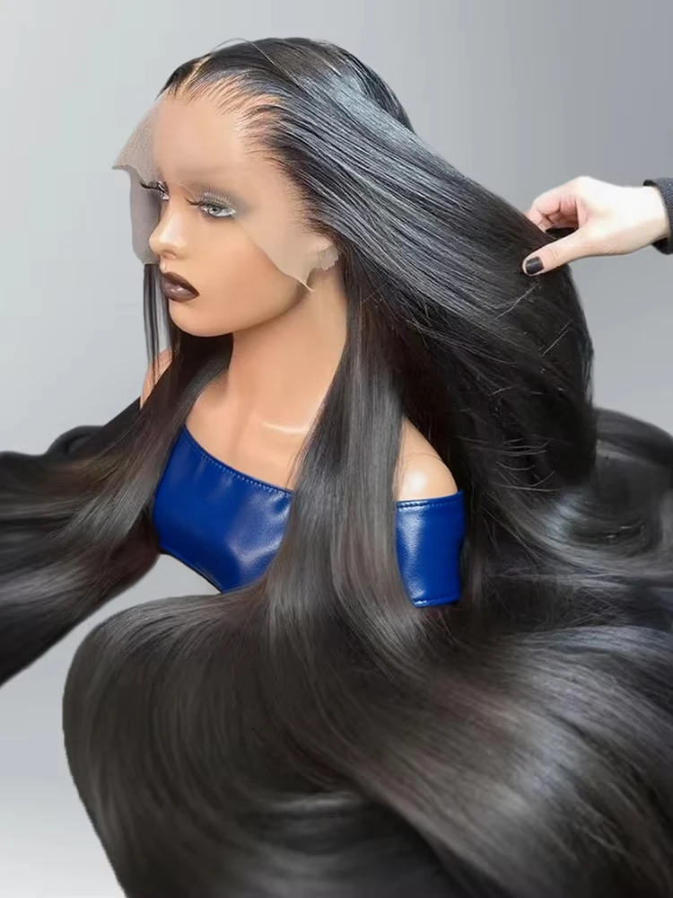 

40-дюймовый парик с фронтальной вставкой 13x6, плотность 250, для женщин, бразильские парики из натуральных волос, без клея, прямые, с HD прозрачным кружевом