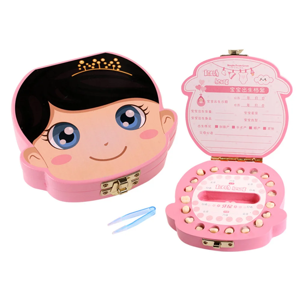 صندوق تخزين أسنان الأطفال الإبداعي، مادة خشبية ممتازة، الحفاظ على المدى الطويل لأسنان الرضع والشعر، حواف ناعمة بدون إصابة