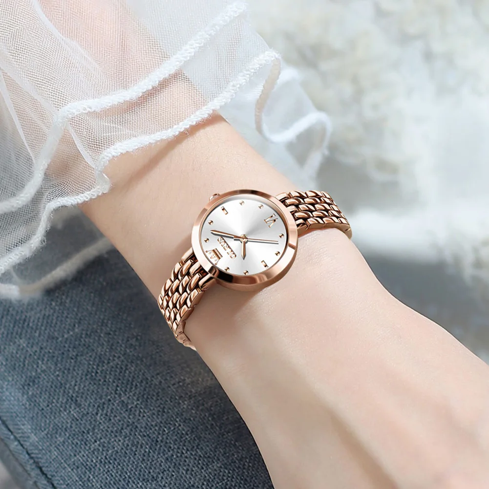

OLEVS Роскошные простые кварцевые часы для женщин, водостойкий браслет из розового золота, женские часы, модные женские наручные часы Reloj