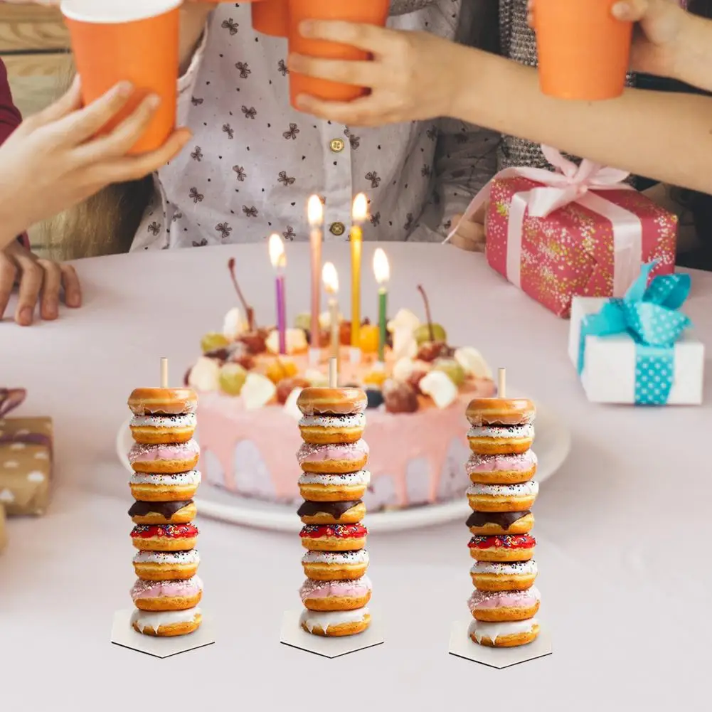 Dessert Display Rack Elegant Dessert Presentation Wooden Donut Stand Tower for Dessert Table Display at Party for Doughnuts