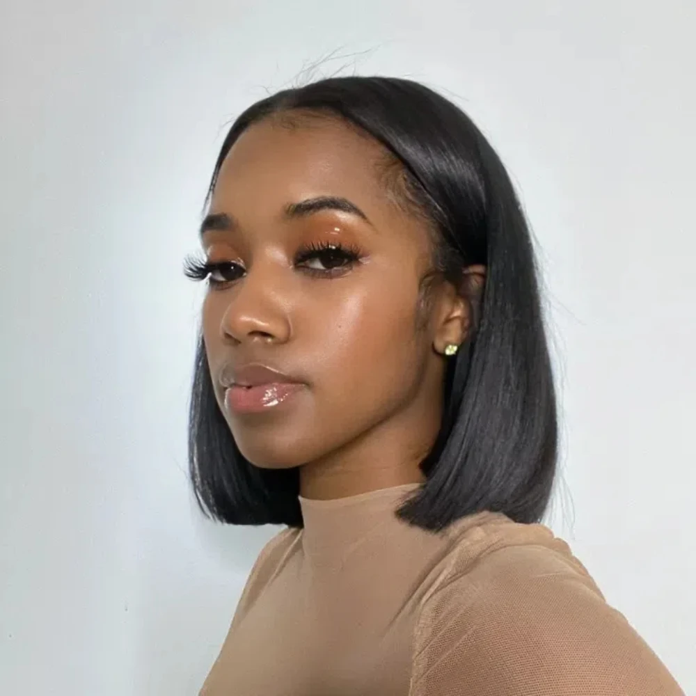 

Short Straight Glueless Bob Wig Human Hair Short Bob Wigs For Black Women Pre Plucked Pre Cut 12 Inch Human Hair Straight