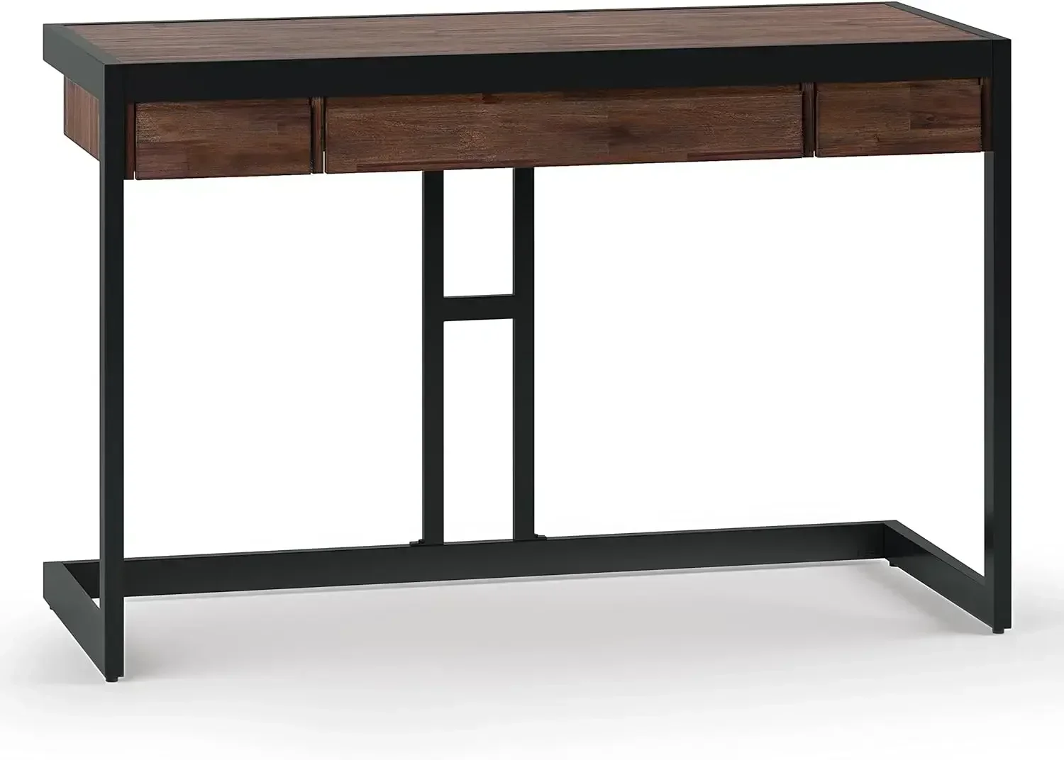 Erina SOLID ACACACIA WOOD-Modern Industrial Office Desk, 48 Polegada Wide, pequeno, em carvão afligido, mesa de escrita