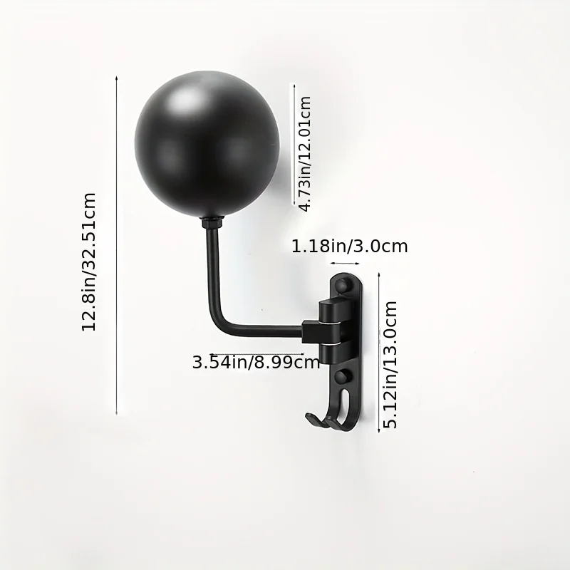 壁掛けオートバイヘルメットラック – 180 °   回転可能、ジャケット、帽子、ヘルメット用フック 2 個、オートバイアクセサリー