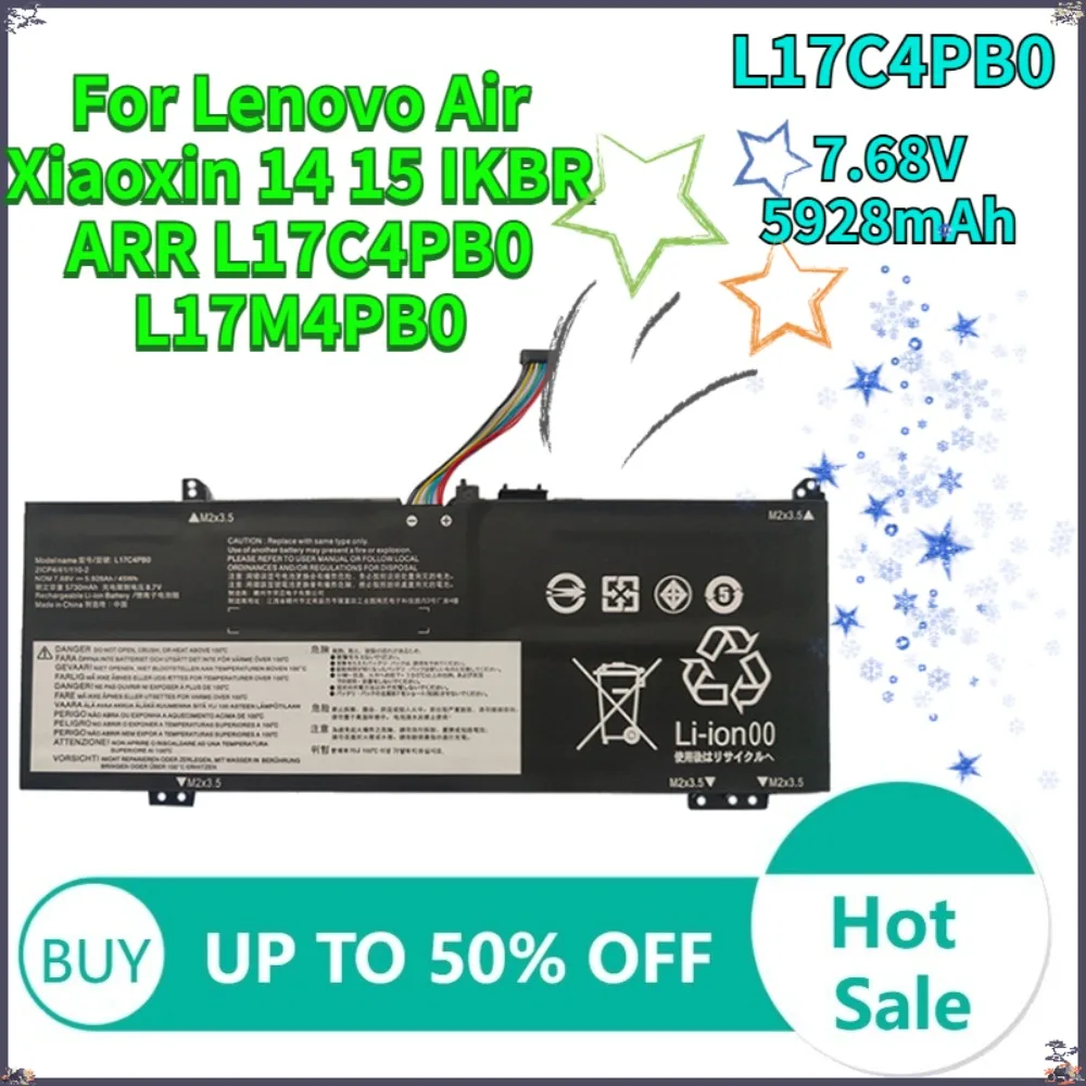 

5928mAh Battery L17C4PB0 For Lenovo Yoga 530-14IKB Flex 6-14ARR XiaoXin Air 14IKBR 14IWL 15IKBR 15ARR 15IWL IdeaPad 530S-14ARR