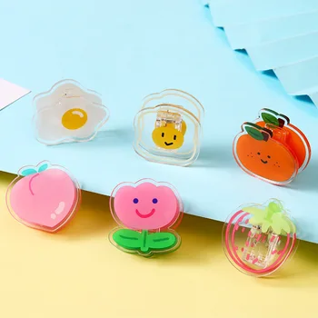 Mohemm-clips de papel acrílico de doble cara, pinza para notas de prueba, papelería de oficina, Kawaii, 1 unidad